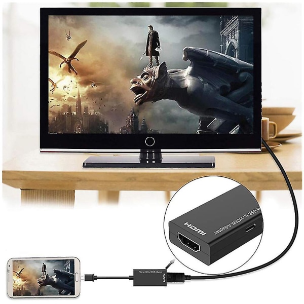 Micro till HDMI-adapterkabel för Android-telefon HD-TV Team