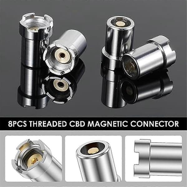 Koblinger 510-adapter, magnetisk adapter gjengeadaptersett (16 stk) Silver