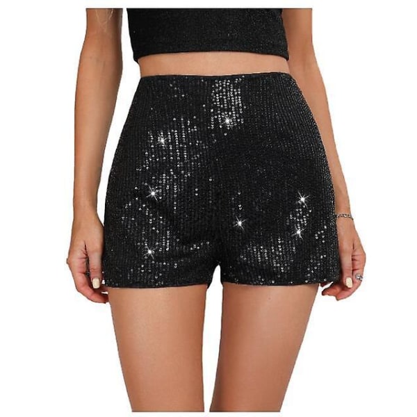 Dampaljetter Shorts Glitter Party Shorts med hög elastisk midja XL