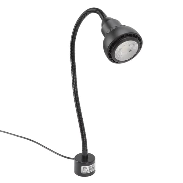 White Light Tools Machine Light 9W Flexible Gooseneck LED Work Light with Magnetic Base for Lathe US 110‑220V
