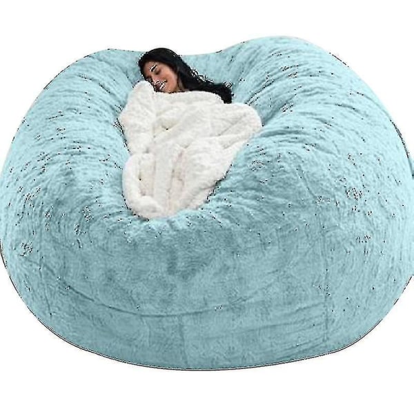 Nya Extra Stora Bönpåse Stolar Soffa Överdrag Inomhus Lat Lounger För Vuxna Barn Sellwell Utan Stol (Fri Frakt) Blue 135x65CM