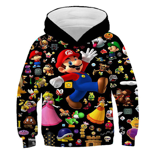 Super Mario & Sonic Barnkläder för Barn, Nyhetstryckt Hoodie Sweatshirt Tröja för Pojkar och Flickor, Fest- och Födelsedagspresenter F 7-8 Years