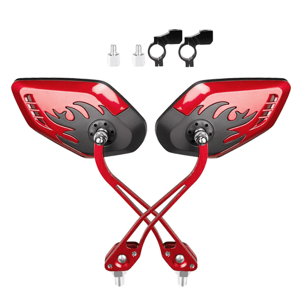 Pieces Cykel Bagspejl Sikker Krystalklar Glas Bagspejl Justerbar Drejelig Styr Cykel Spejle Cykel Red