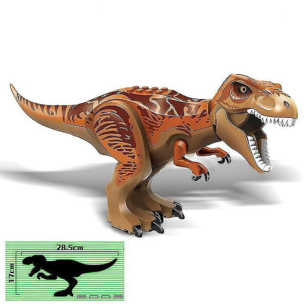 1 stk Jurassic Big Size Dinosaur Building Blocks T-rex Quetzalcoatlus Spinosaurus Actionfigurer Barneleker T-Rex brown