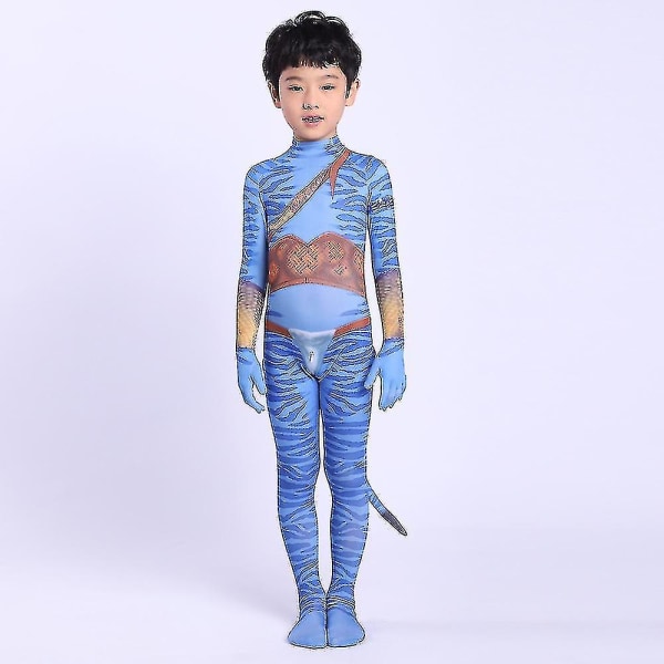 Avatar Cosplay Kostym Halloween Fancy Dress Male Kids L(120-130cm)