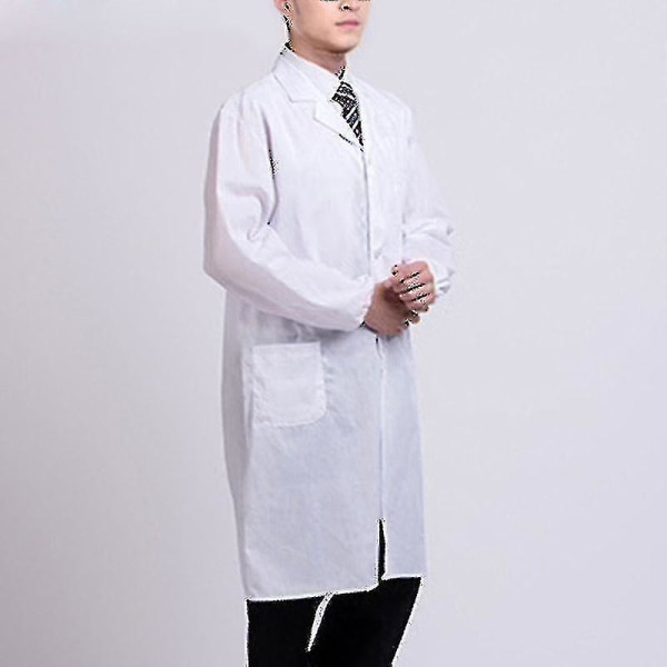 Hvid laboratoriefrakke Læge Hospital Scientist School Fancy Dress kostume til studerende Voksne-c XL