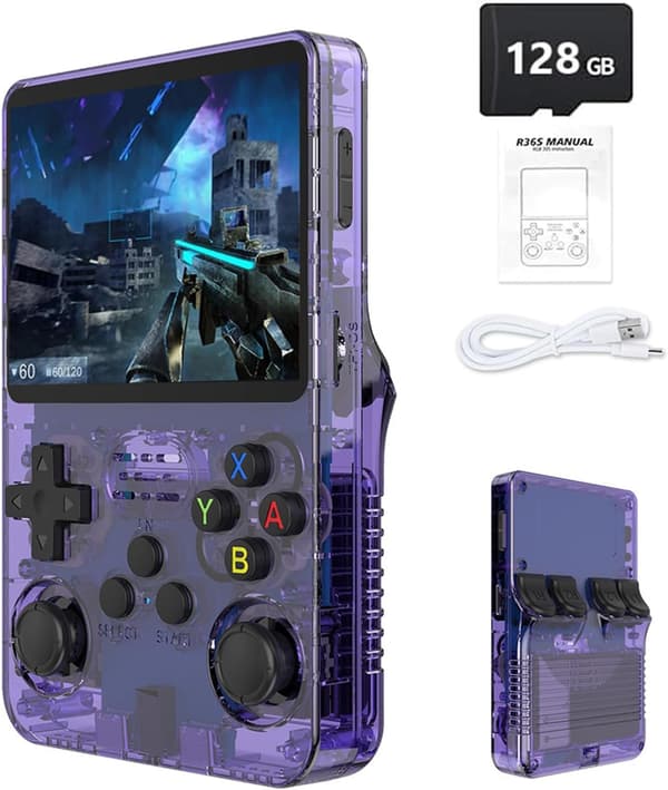 R36S Retro Handheld Gaming Console with 3.5\" IPS Screen, 128GB and 21,000+ Classic Games, Open Source Linux System, Portable Pocket Video Player