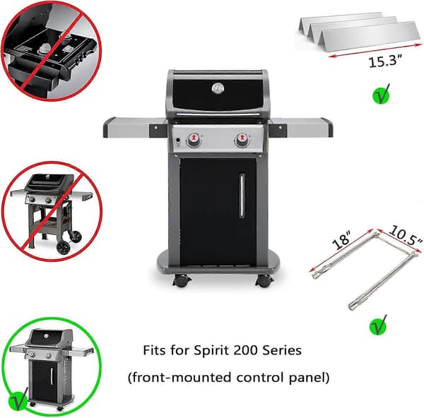 15.3-inch Flavorizer Bars Replacement Compatible with Weber 7635 Compatible with Spirit E210 S210 E220 S220 Grill Models