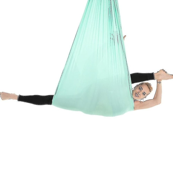 Flying Swing Aerial Yoga Hängmatta Sidentyg Sport Nylon Inversion Pilates Antigravity Yoga Trapets Sensorisk Gunga Ultra Stark Antigravitation Hållbar An Green