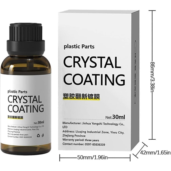 Plastdele krystalbelægning, let at bruge bilopfrisker, god glansbeskyttelse 1pc crystal coating