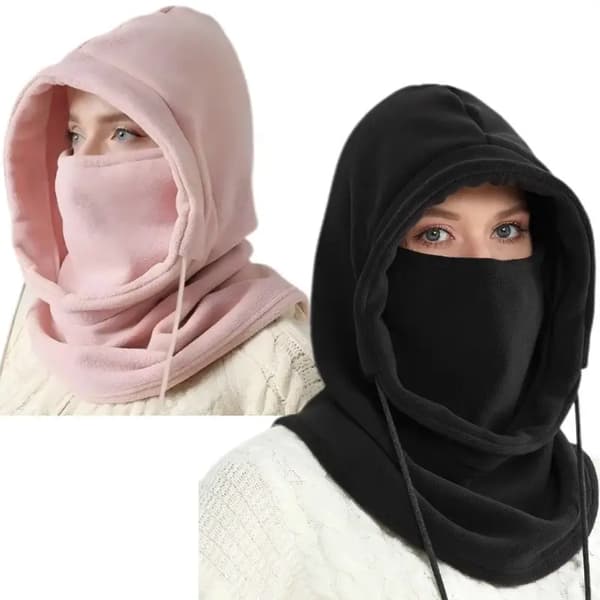 Vinterhette Balaclava - Polyester Vevd Vindtett Varmt Halsrør med Hetter for Utendørsaktiviteter grey