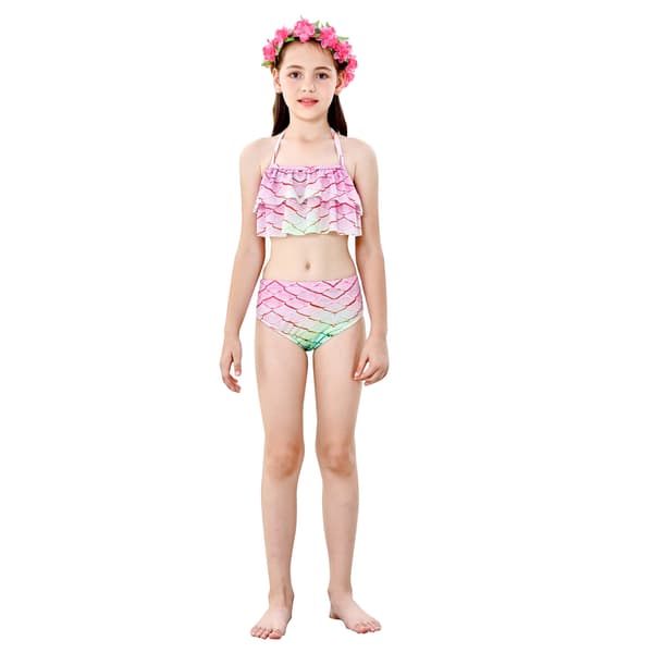 3-delat set flicka sjöjungfru svans bikini badkläder STYLE 9 STYLE 9 130cm