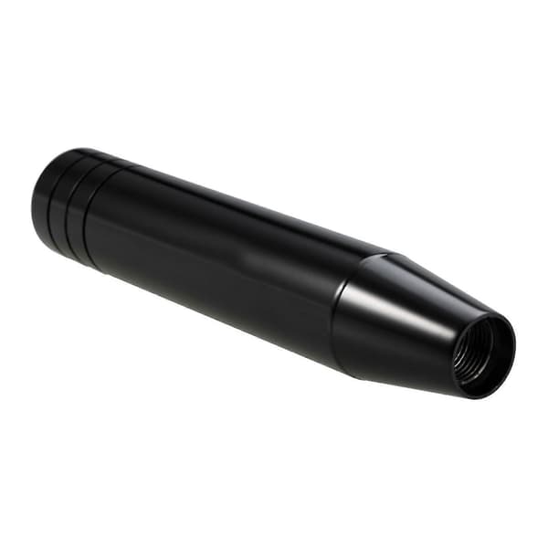 Sort 18 cm lang universal gearknop i aluminium til bil og lastbil med 3 adaptere