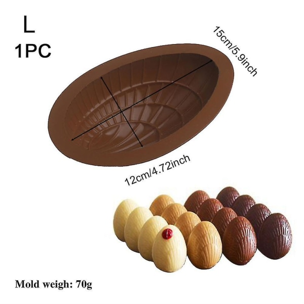 Pääsiäismunan Silikonimuotti Suuri 3D Rikottava Pääsiäismunan Suklaamuotti Pääsiäis Koristeluun Mousse Kakku Jälkiruoka F