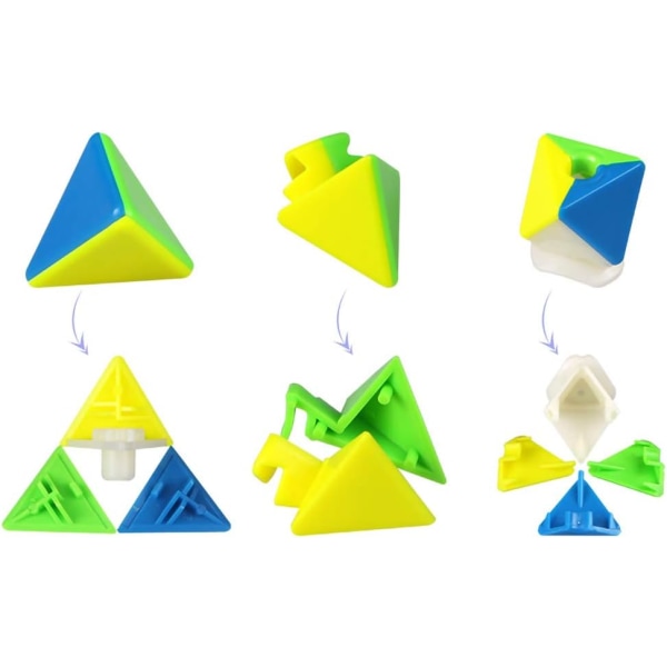 Mofangge 4x4 Pyramid Triangle Pyraminx magic yhdellä näyttötelineellä
