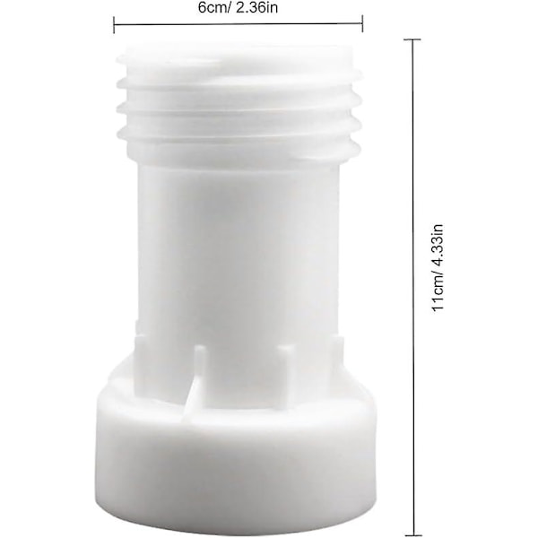 IBC Tank Tilbehør, IBC Adapter S60 x 6 Forlængerprop 60mm Ventil Tank 1000L Plastik Lige Grov Gevind S60 x 6 C Tilbehør