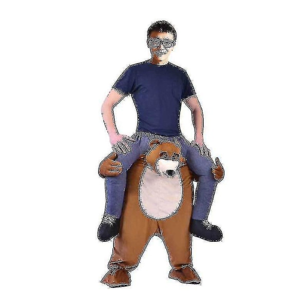Nyhet Morsomt unisex-kostyme Party Scene Performance-kostyme med ting til dine egne ben Brown Bear