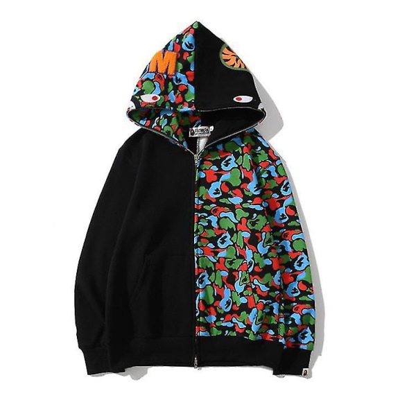 Shark Ape Bape Hettegenser Camo Print Polyester Genser Uformell hettegenser med løs glidelås For Menn Kvinner Raoliang style 14 XXL