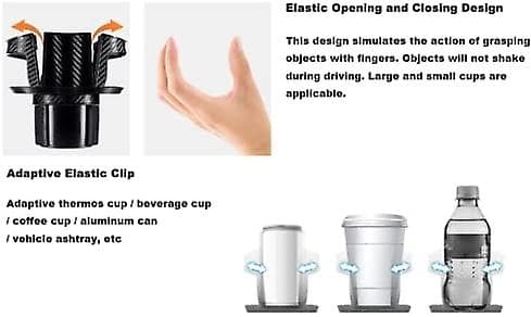 Automatic 2-in-1 Cup Holder Expander Adapter, Multifunctional Vehicle-Mounted Water Cup Holder, Drink Placement