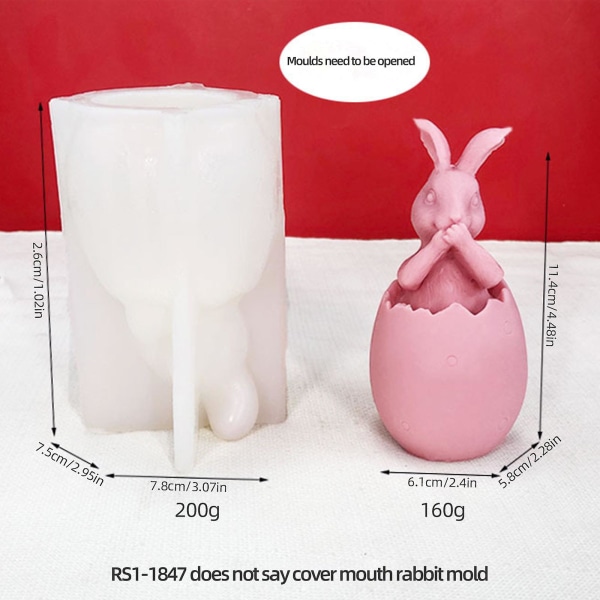 3D Påskkanin Ljusform Unik Silikon DIY Leksak Kreativa Påsktillbehör B