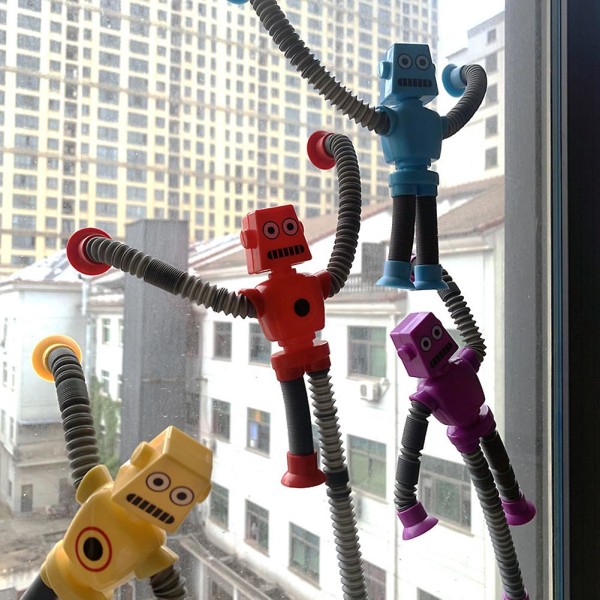 Teleskopisk Sugkopprobot Lekebarn Sugleker Sansestimulerende Leker Teleskopisk Rør Sugleke 4PCS