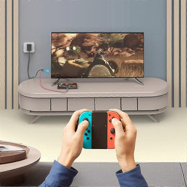 USB-C til HDMI Adapterkabel til Nintendo Switch Dock med 4K Support ved 30Hz blue red