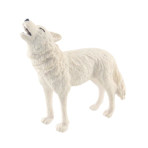 White Wolf Model Vivid Look Simuloitu villieläin miniatyyri hahmohahmo koristeena PVC eläinhahmon mini-tv pöytäkoristeen malli lahja Jiyuge E