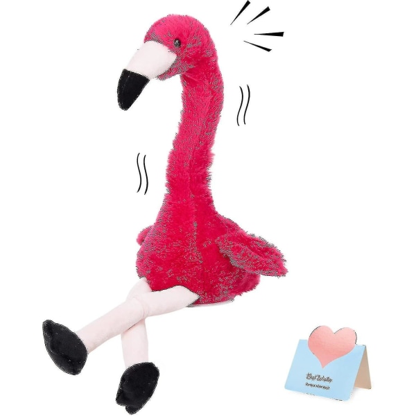 13 Talking Flamingo Gentag hvad du sagde Interaktivt sødt plyslegetøj udstoppede dyr Fødselsdagsgaver til drenge og piger, rød