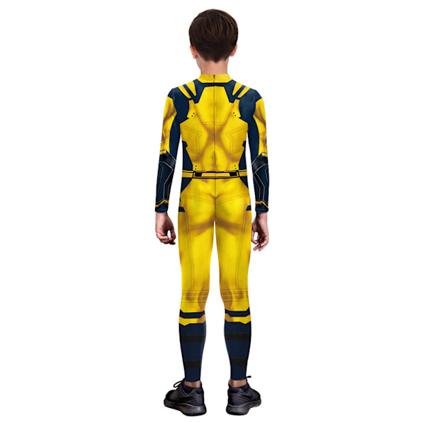 Wolverine Kostym för Män Pojkar Superhjälte Jumpsuit Halloween Cosplay Bodysuit Gul Yellow M