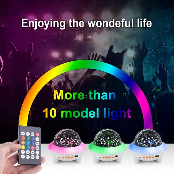 Bluetooth Stjernehimmel Projektor Barn Nattlampe LED Roterbar