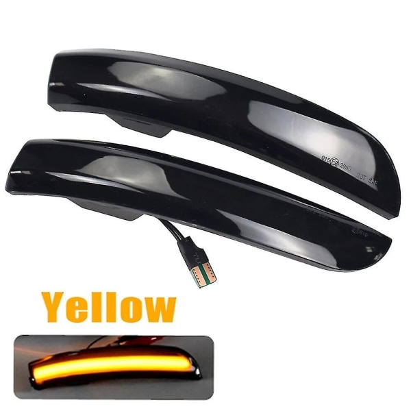 2 stk Dynamiske Blinklys LED Blinklys Røg Farvet Flydende Bagudvendt Spejl Lys Indikator Til Ford Kuga Ecosport 2013-2018 Yellow