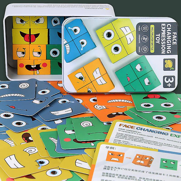 Lasten Puinen Rauta Laatikko Ilme Muutos Kasvot Magic Cube Palikat Koulutus Vanhemmat-lapsi Peli Lelut
