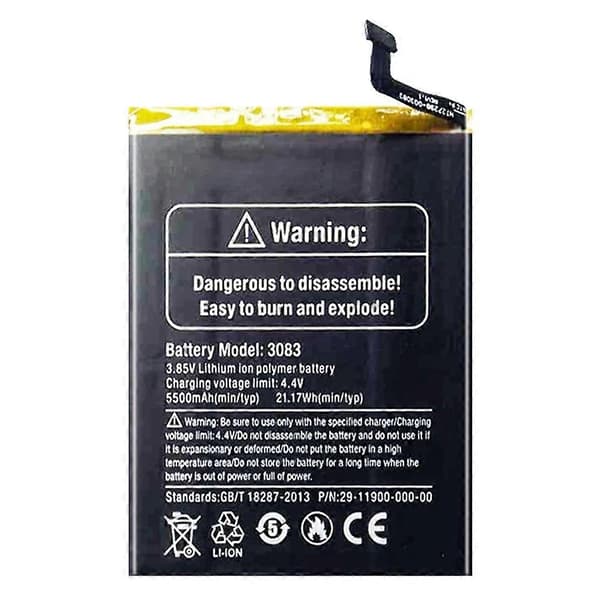 Til Ulefone Armor 7 Armor 7E 3.85V 5500mAh Li-ion Polymer Batteri Samlingsdel (Kode: 3083) (med