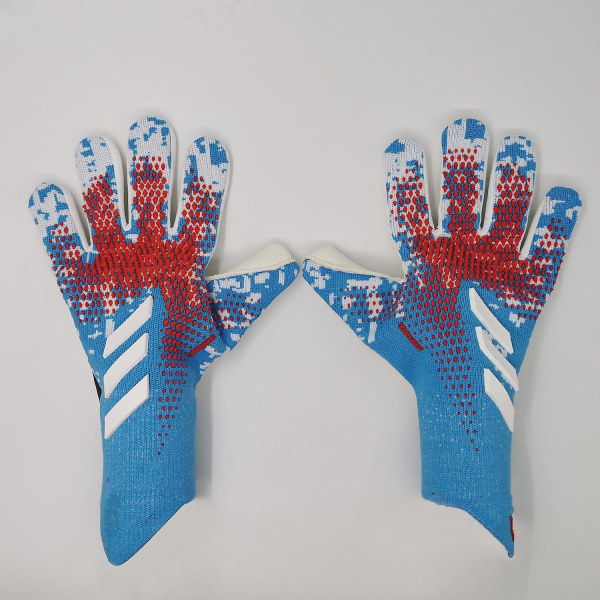 Professionelle silikonegummi Vandtætte skridsikre handsker Latex fodboldmålmandshandsker for voksne børn #1 red and blue 10