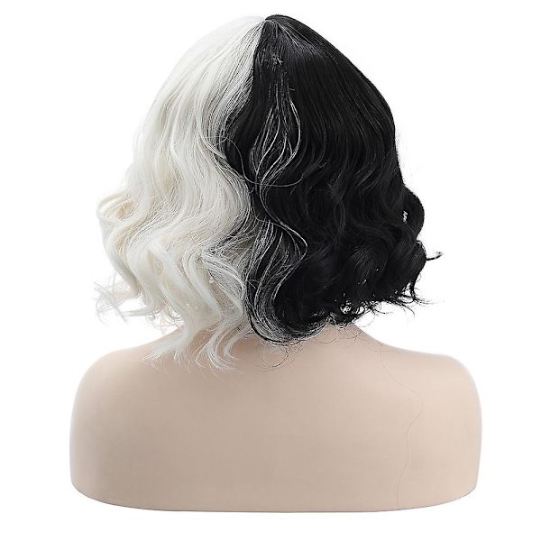 4-13-vuotiaille tytöille Cruella de Vil -asu/peruukki Cos Wigs One Size