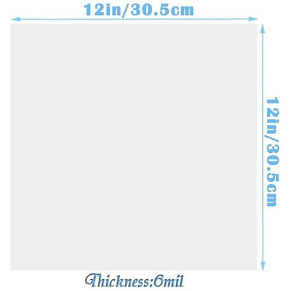 20 kpl Kirkasta Mylar-Stensilevyä 12 Tuuman Tyhjiä Stensimateriaaleja, Yhteensopiva & Silhouette