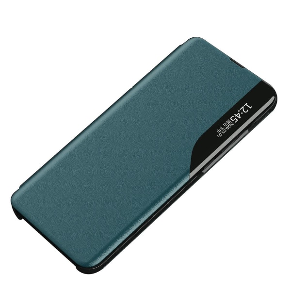 For Oppo Find X5 Pro View Window Stand Funktionel Forretningstelefonetui PU Læder Magnetisk Absorption Flip Cover Green
