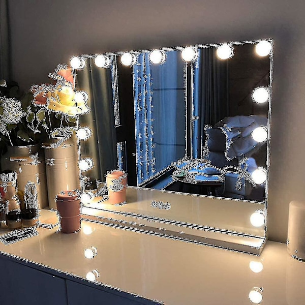 Hollywood-peili USB-meikkilamput, valaistut lamput 3 väritilaa, kosketusohjaus, USB-latausportti (vain lamput) 12 lights