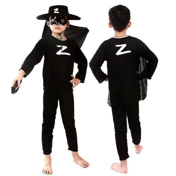 Barn Pojkars Superhjälte Spiderman Cosplay Maskeraddräkt Set Zorro Not Include Hat 6-7 Years