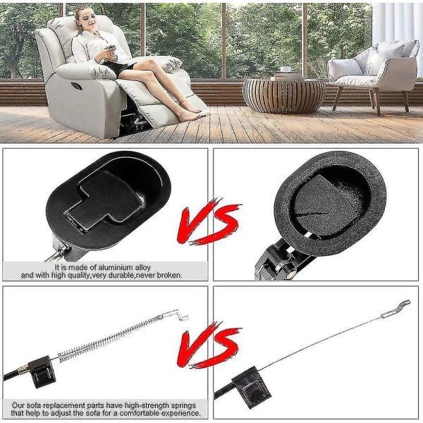 Sofa-kabel i aluminiumlegering 96 cm håndtak recliner erstatning universal lenestol reservedeler enkel installasjon for sofa recliner recliner lenestol   B