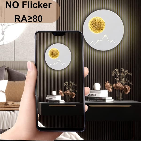 13W Indoor Wall Lamp, Moon and Mountain Pattern Design Wall Light Natural White 4000K Designer Wall Lamp, White Lamp
