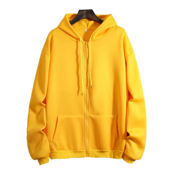 Damepullovere Casual Sports Løs pullover med hætte Gul Yellow XL