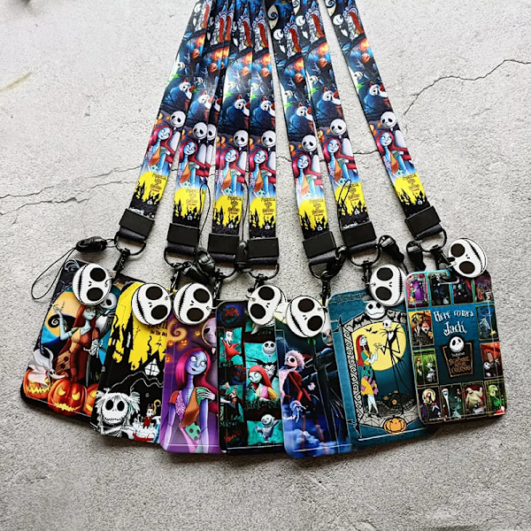 The Nightmare Before Christmas ID-kort Holder Tegneserie Jack Skellington Sally Print Bus Case med Strop Type 12