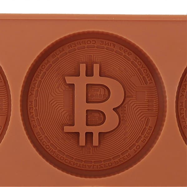 Kakeform DIY Bitcoin Virtuell Mynt Silikon Sjokolade Bakekakeform for å lage kake isbiter sjokolade--
