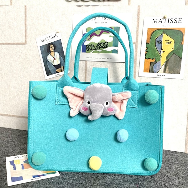 Baby-suvenir tegnefilm filt tote bag gavepose handlepose dukke Light blue