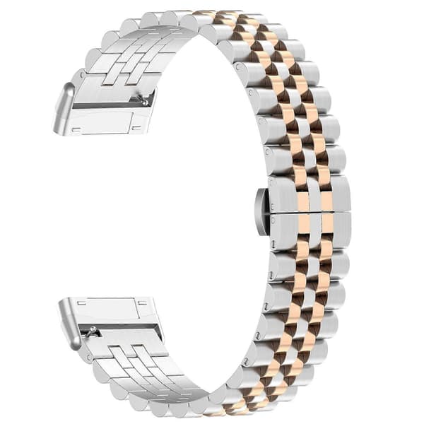 Til Fitbit Versa 3/Versa 4 Urremme i rustfrit stål, 5 perler, udskiftningsurrem med værktøj Multicolor Style I
