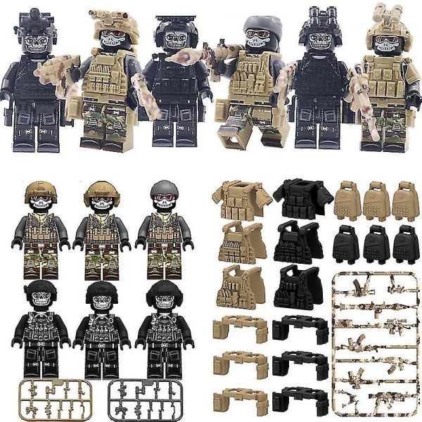 Kvalitets Militære våben Camouflage Spøgelse Specia Force Soldat Swat Taktisk Vest Tilbehør Minifigurer Dele Byggesten Legetøj