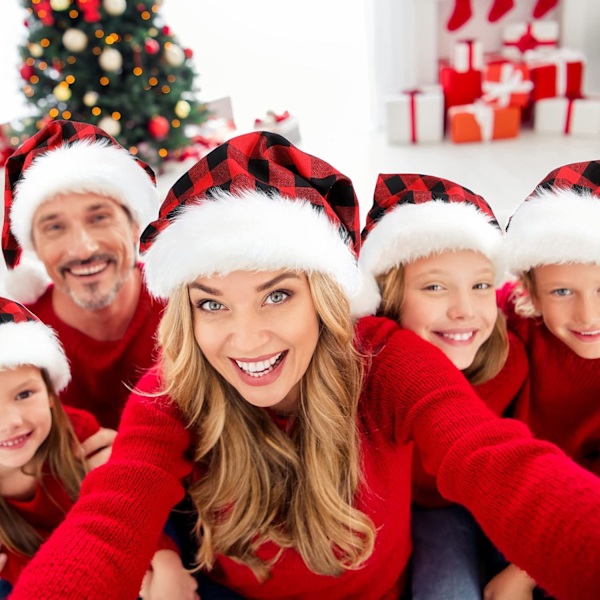 2-pack Santahattar Unisex Julhatt Bulk för Nyårsfesttillbehör Juldekoration