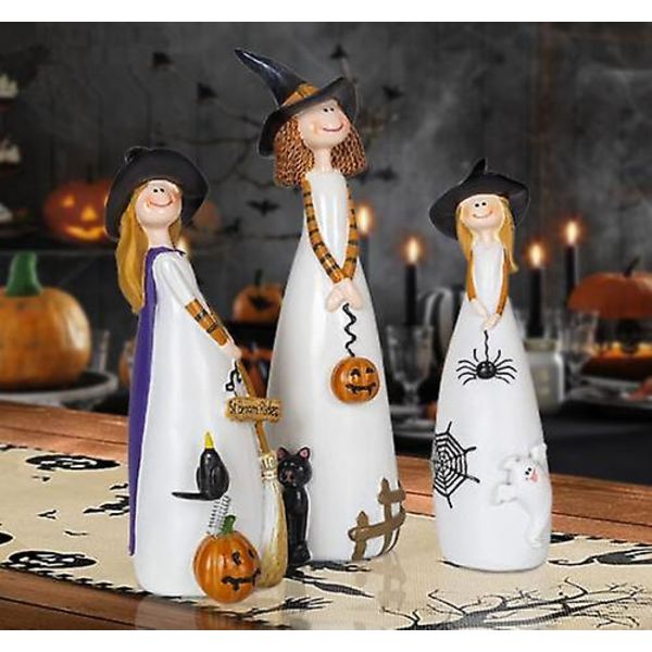 Halloween-heksdekorasjoner, klassiske heksehatter, katt og gresskar A