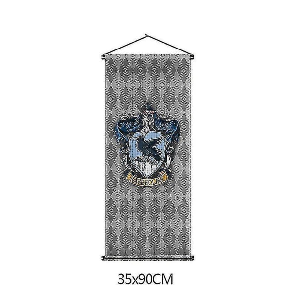 Harry Potter Fan Plaid Hængeflag Hogwarts School of Witchcraft And Wizardry Flagtapet Indendørs Scene Dekorativt Hængeflag Ravenclaw 41*109cm